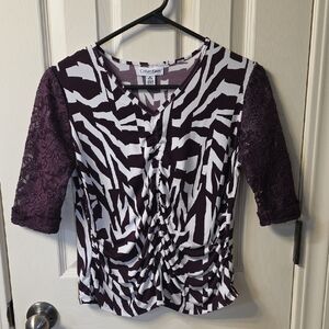 Calvin Klein Collection Purple Zebra Print Blouse